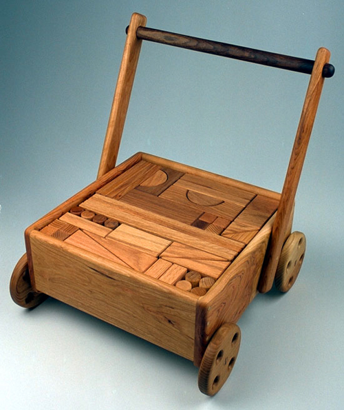 wooden blocks in wagon