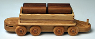 wooden train gondola car
