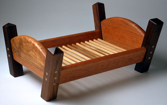 Walnut  & Cherry Doll Bed